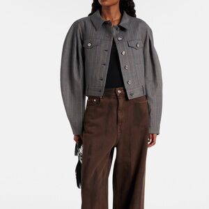 NWT Ganni brushed pinstripe jacket